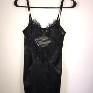 Mini black lace dress